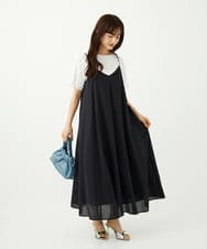 F1EJA73200 MK MICHEL KLEIN(小さいサイズ)(メゾン ドゥ サンク) 【小さいサイズ】ポコポコキャミワンピース/洗える ライトイエロー
