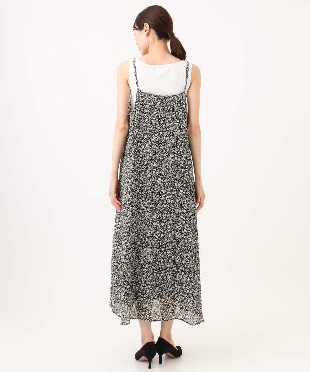 F1EJD30230 MK MICHEL KLEIN(小さいサイズ)(メゾン ドゥ サンク) 【小さいサイズ】[洗える]前後2way花柄シアーキャミワンピース アイボリー