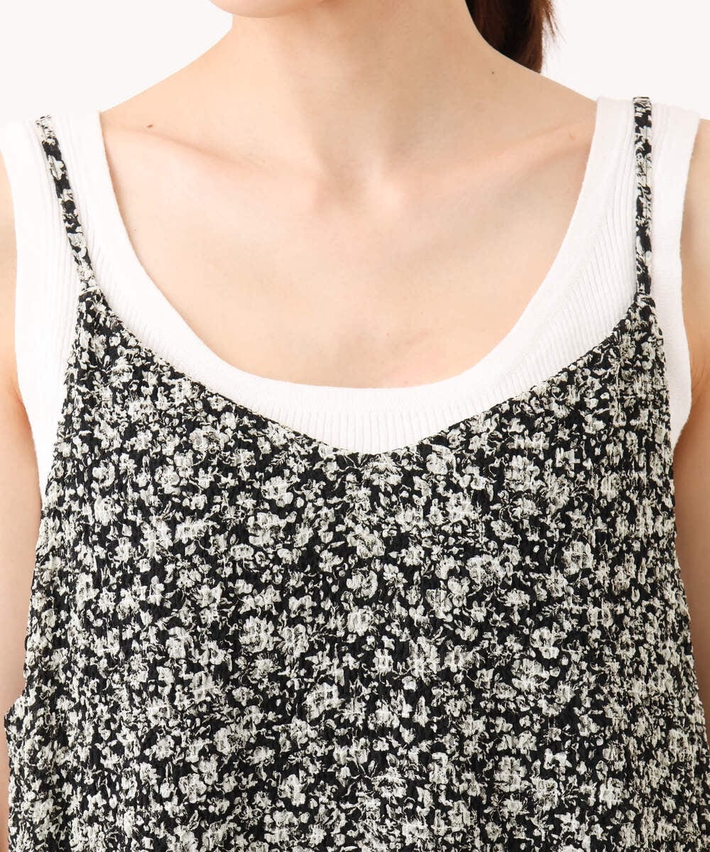 F1EJD30230 MK MICHEL KLEIN(小さいサイズ)(メゾン ドゥ サンク) 【小さいサイズ】[洗える]前後2way花柄シアーキャミワンピース アイボリー
