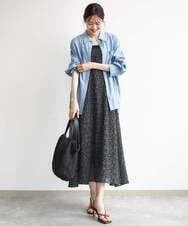 F1EJD30230 MK MICHEL KLEIN(小さいサイズ)(メゾン ドゥ サンク) 【小さいサイズ】[洗える]前後2way花柄シアーキャミワンピース アイボリー