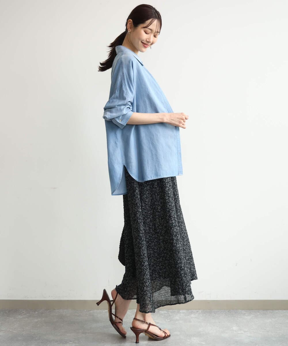 F1EJD30230 MK MICHEL KLEIN(小さいサイズ)(メゾン ドゥ サンク) 【小さいサイズ】[洗える]前後2way花柄シアーキャミワンピース アイボリー