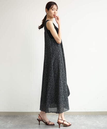 F1EJD30230 MK MICHEL KLEIN(小さいサイズ) 【小さいサイズ】[洗える]前後2way花柄シアーキャミワンピース