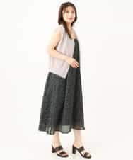 F1EJD30230 MK MICHEL KLEIN(小さいサイズ)(メゾン ドゥ サンク) 【小さいサイズ】[洗える]前後2way花柄シアーキャミワンピース アイボリー