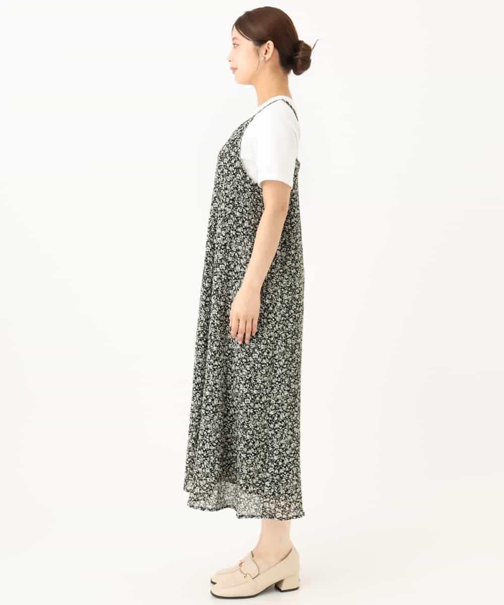 F1EJD30230 MK MICHEL KLEIN(小さいサイズ)(メゾン ドゥ サンク) 【小さいサイズ】[洗える]前後2way花柄シアーキャミワンピース アイボリー