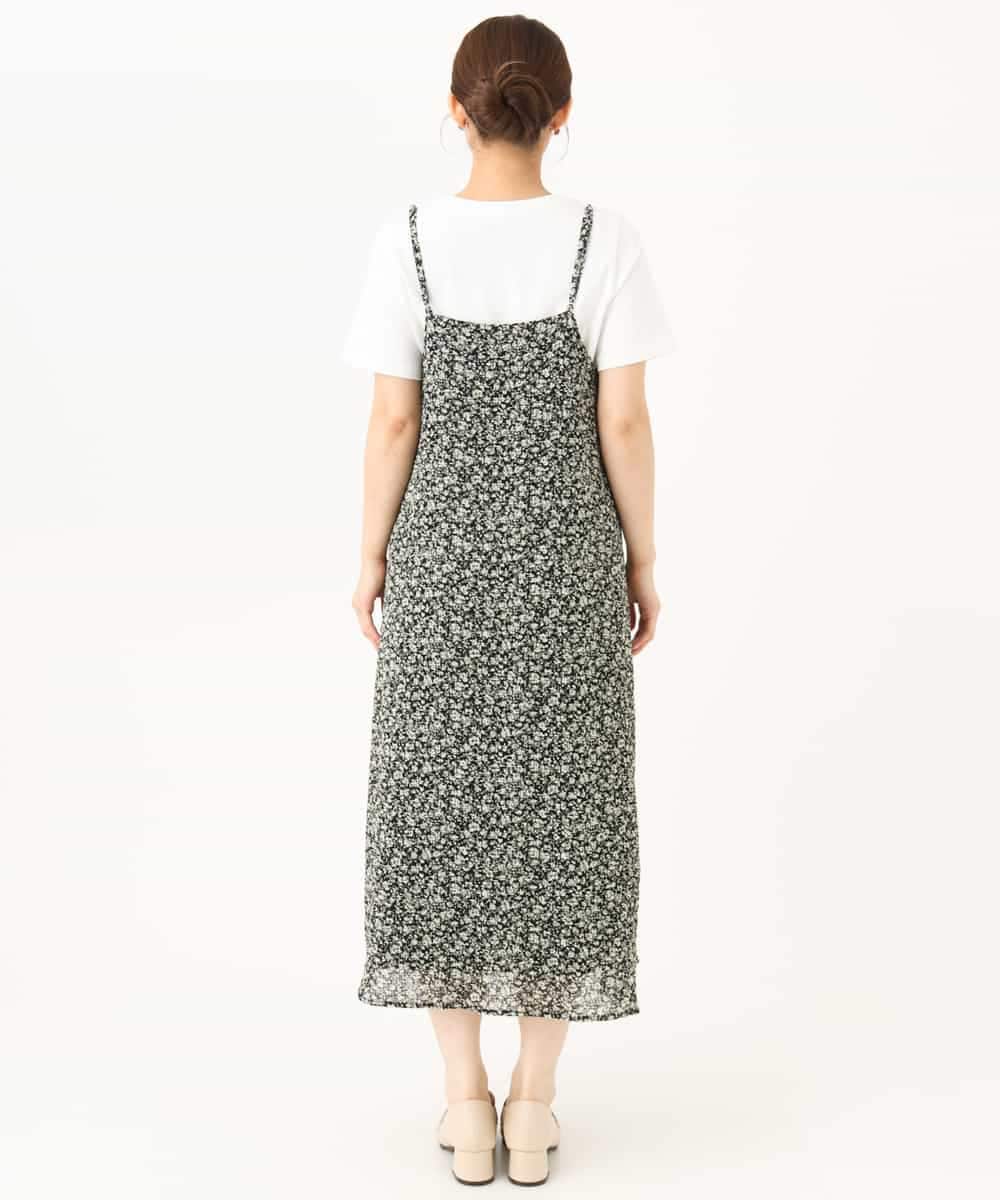 F1EJD30230 MK MICHEL KLEIN(小さいサイズ)(メゾン ドゥ サンク) 【小さいサイズ】[洗える]前後2way花柄シアーキャミワンピース アイボリー