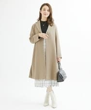 F1EJS36210 MK MICHEL KLEIN(小さいサイズ)(メゾン ドゥ サンク) 【小さいサイズ】チェック柄ツイードVネックジャンパースカート/洗える ホワイト