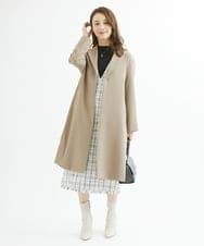 F1EJS36210 MK MICHEL KLEIN(小さいサイズ)(メゾン ドゥ サンク) 【小さいサイズ】チェック柄ツイードVネックジャンパースカート/洗える ホワイト