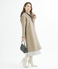 F1EJS36210 MK MICHEL KLEIN(小さいサイズ)(メゾン ドゥ サンク) 【小さいサイズ】チェック柄ツイードVネックジャンパースカート/洗える ホワイト