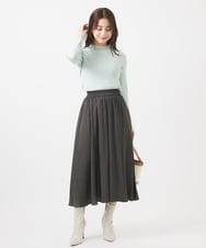 F1FAA33130 MK MICHEL KLEIN(小さいサイズ)(メゾン ドゥ サンク) 【小さいサイズ】袖先シアー配色リブニット/洗える ミント