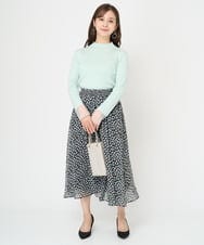 F1FAA33130 MK MICHEL KLEIN(小さいサイズ)(メゾン ドゥ サンク) 【小さいサイズ】袖先シアー配色リブニット/洗える ミント