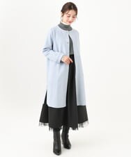 F1FAA50120 MK MICHEL KLEIN(小さいサイズ)(メゾン ドゥ サンク) 【小さいサイズ】配色レイヤードハイネックニット/洗える ブラウン