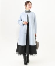 F1FAA50120 MK MICHEL KLEIN(小さいサイズ)(メゾン ドゥ サンク) 【小さいサイズ】配色レイヤードハイネックニット/洗える ブラウン