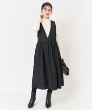 F1FAA51130 MK MICHEL KLEIN(小さいサイズ)(メゾン ドゥ サンク) 【小さいサイズ】レイヤードデザイン パール調釦リブニット/洗える アイボリー