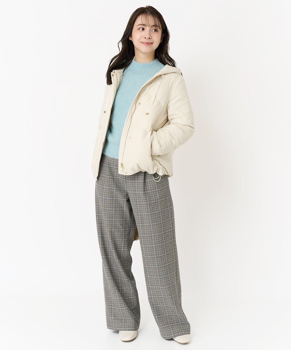 F1FAA54130 MK MICHEL KLEIN(小さいサイズ)(メゾン ドゥ サンク) 【小さいサイズ】スパンコールシャギーニット/洗える ライトブルー
