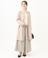 F1FAA55190 MK MICHEL KLEIN(小さいサイズ)(メゾン ドゥ サンク) 【小さいサイズ】キラキラビジューショート丈ニット/洗える アイボリー