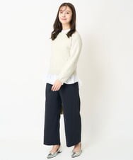F1FAC40150 MK MICHEL KLEIN(小さいサイズ)(メゾン ドゥ サンク) 【小さいサイズ】ラメシャギーニット/洗える レンガ