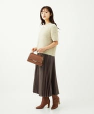 F1FAD30120 MK MICHEL KLEIN(小さいサイズ)(メゾン ドゥ サンク) 【小さいサイズ】半袖シャギーニット/洗える ミントブルー