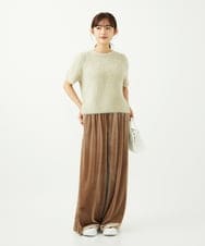 F1FAD30120 MK MICHEL KLEIN(小さいサイズ)(メゾン ドゥ サンク) 【小さいサイズ】半袖シャギーニット/洗える ミントブルー