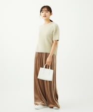 F1FAD30120 MK MICHEL KLEIN(小さいサイズ)(メゾン ドゥ サンク) 【小さいサイズ】半袖シャギーニット/洗える ミントブルー