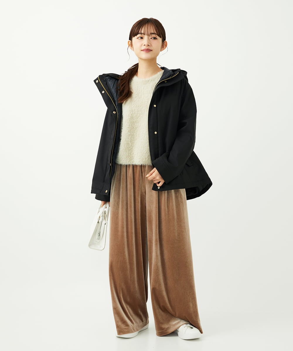F1FAD30120 MK MICHEL KLEIN(小さいサイズ)(メゾン ドゥ サンク) 【小さいサイズ】半袖シャギーニット/洗える ミントブルー