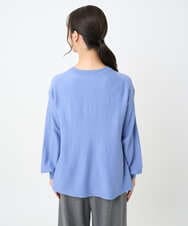 F1FAD40150 MK MICHEL KLEIN(小さいサイズ)(メゾン ドゥ サンク) 【小さいサイズ】フレアーシルエットチュニックニット/洗える ライトブルー