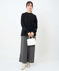 F1FAD40150 MK MICHEL KLEIN(小さいサイズ)(メゾン ドゥ サンク) 【小さいサイズ】フレアーシルエットチュニックニット/洗える ライトブルー