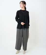 F1FAD40150 MK MICHEL KLEIN(小さいサイズ)(メゾン ドゥ サンク) 【小さいサイズ】フレアーシルエットチュニックニット/洗える ライトブルー