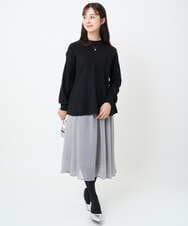 F1FAD40150 MK MICHEL KLEIN(小さいサイズ)(メゾン ドゥ サンク) 【小さいサイズ】フレアーシルエットチュニックニット/洗える ライトブルー