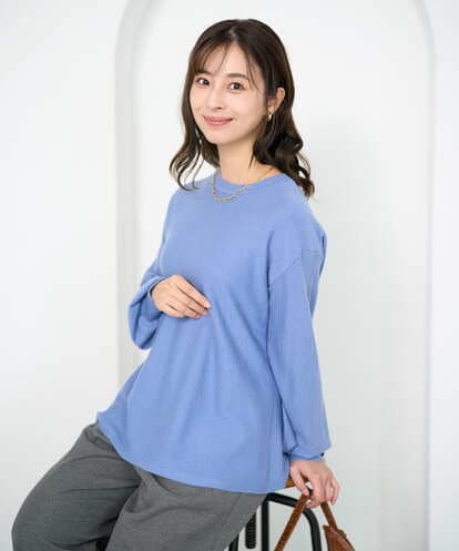 F1FAD40150 MK MICHEL KLEIN(小さいサイズ) 【小さいサイズ】フレアーシルエットチュニックニット/洗える