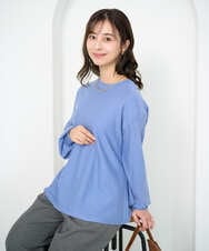 F1FAD40150 MK MICHEL KLEIN(小さいサイズ)(メゾン ドゥ サンク) 【小さいサイズ】フレアーシルエットチュニックニット/洗える ライトブルー