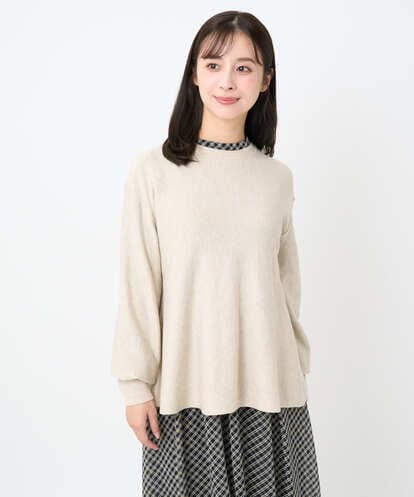 F1FAD40150 MK MICHEL KLEIN(小さいサイズ) 【小さいサイズ】フレアーシルエットチュニックニット/洗える