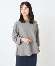 F1FAD40150 MK MICHEL KLEIN(小さいサイズ)(メゾン ドゥ サンク) 【小さいサイズ】フレアーシルエットチュニックニット/洗える グレー