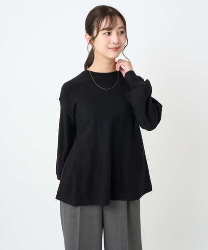 F1FAD40150 MK MICHEL KLEIN(小さいサイズ) 【小さいサイズ】フレアーシルエットチュニックニット/洗える