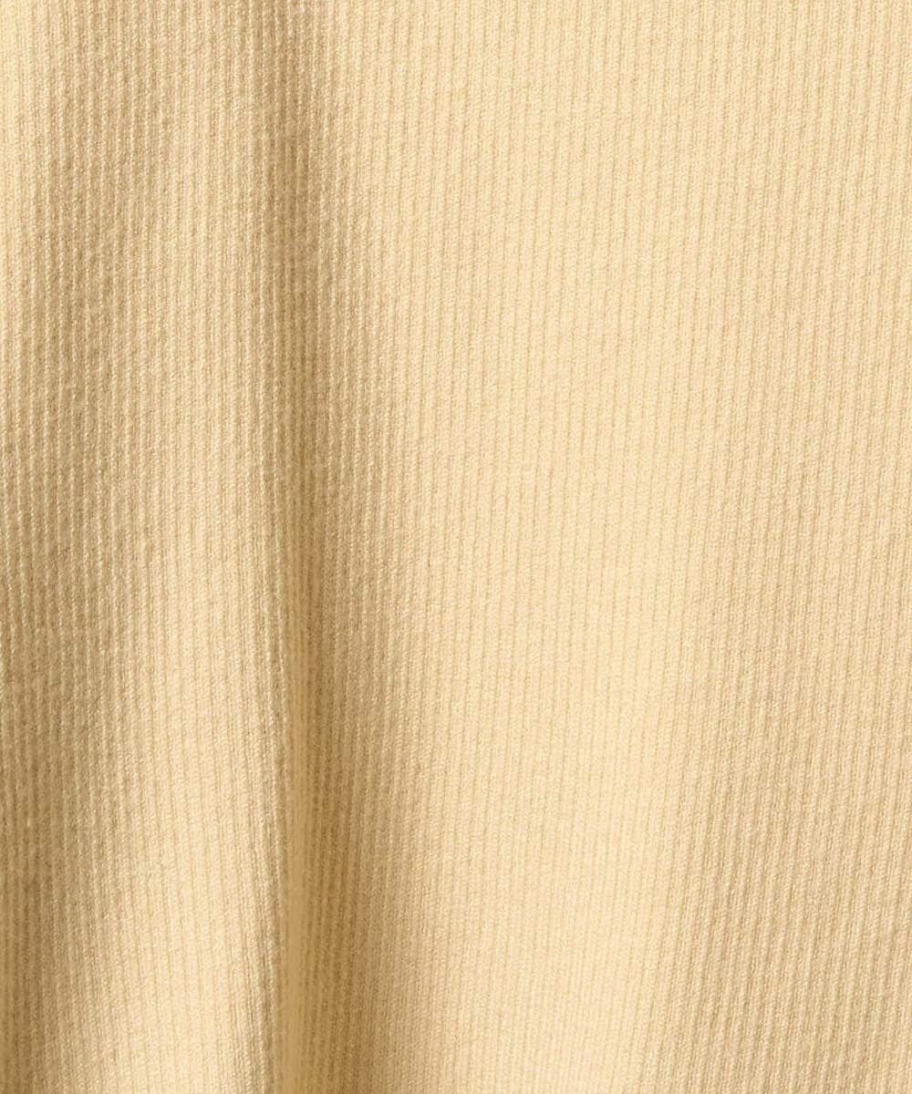 F1FAD41140 MK MICHEL KLEIN(小さいサイズ)(メゾン ドゥ サンク) 【小さいサイズ】フェザー切替えコンパクトリブニット/洗える ライトイエロー