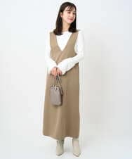 F1FAD41140 MK MICHEL KLEIN(小さいサイズ)(メゾン ドゥ サンク) 【小さいサイズ】フェザー切替えコンパクトリブニット/洗える ライトイエロー