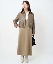 F1FAD41140 MK MICHEL KLEIN(小さいサイズ)(メゾン ドゥ サンク) 【小さいサイズ】フェザー切替えコンパクトリブニット/洗える ライトイエロー