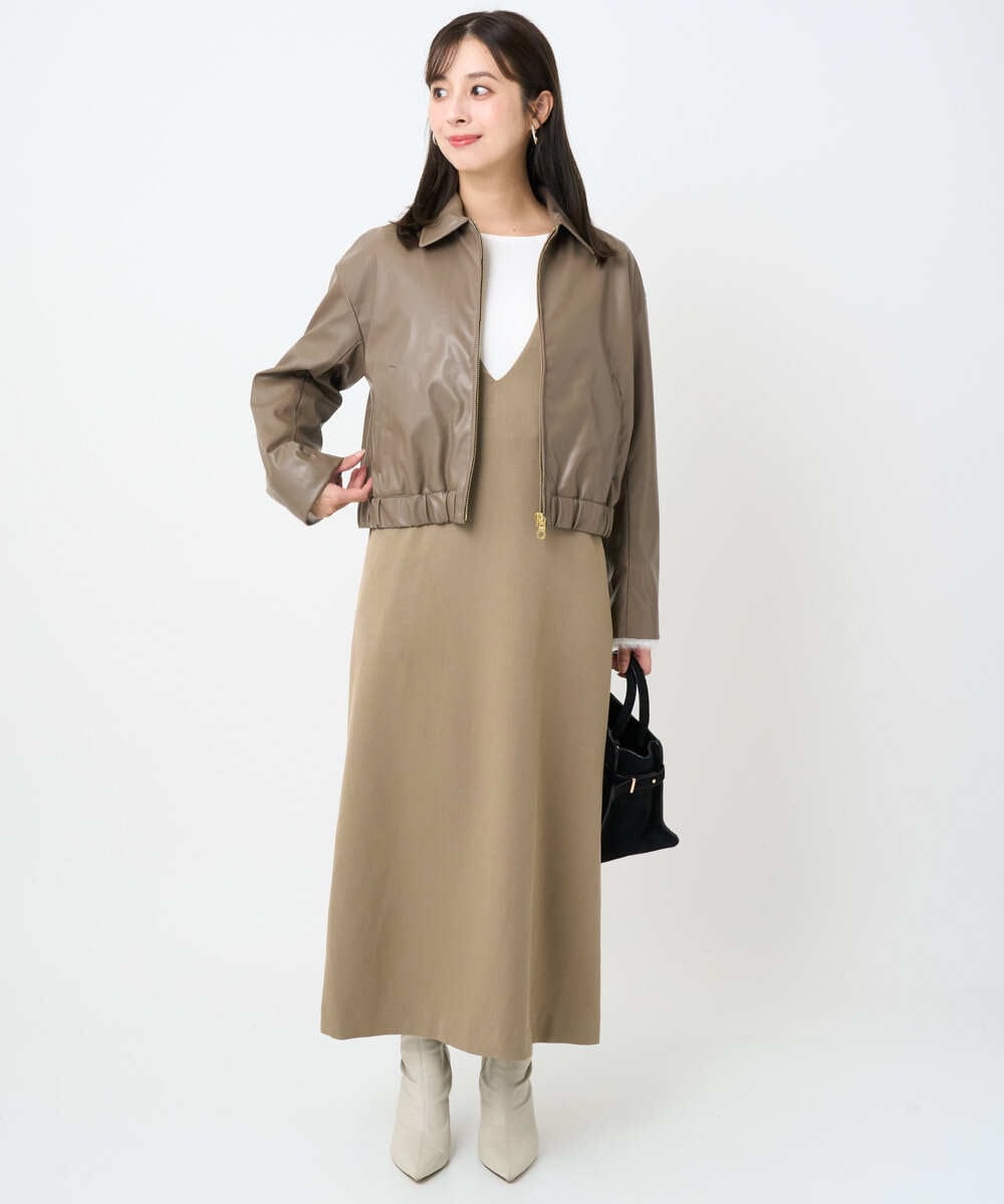 F1FAD41140 MK MICHEL KLEIN(小さいサイズ)(メゾン ドゥ サンク) 【小さいサイズ】フェザー切替えコンパクトリブニット/洗える ライトイエロー