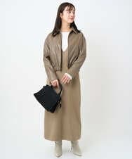 F1FAD41140 MK MICHEL KLEIN(小さいサイズ)(メゾン ドゥ サンク) 【小さいサイズ】フェザー切替えコンパクトリブニット/洗える ライトイエロー