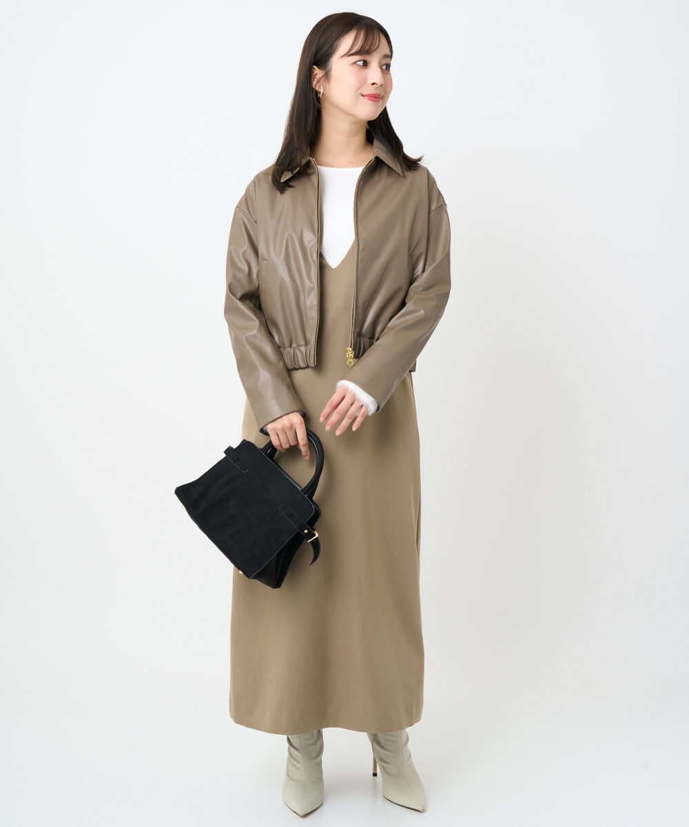 F1FAD41140 MK MICHEL KLEIN(小さいサイズ)(メゾン ドゥ サンク) 【小さいサイズ】フェザー切替えコンパクトリブニット/洗える ライトイエロー