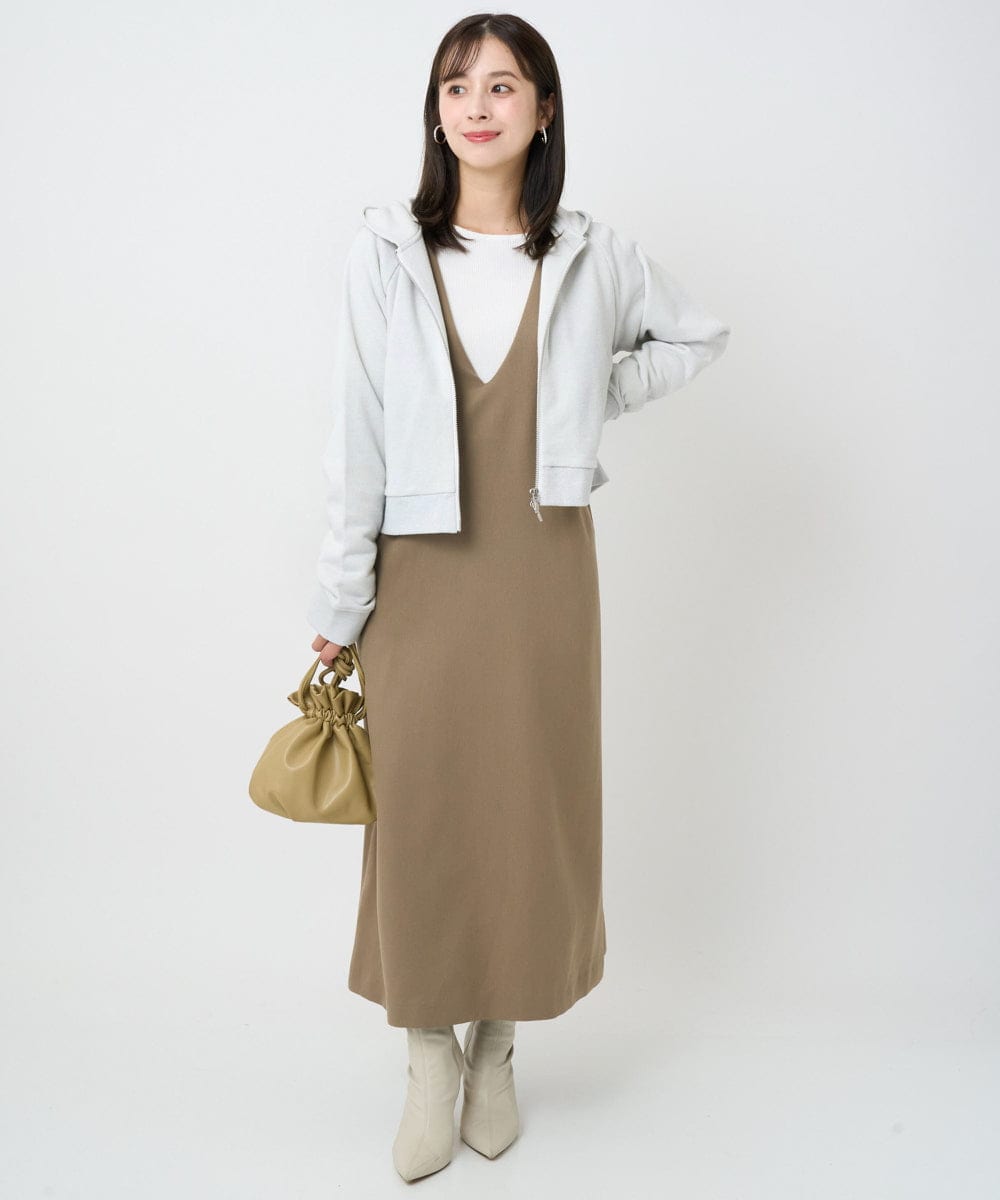 F1FAD41140 MK MICHEL KLEIN(小さいサイズ)(メゾン ドゥ サンク) 【小さいサイズ】フェザー切替えコンパクトリブニット/洗える ライトイエロー