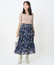 F1FAD41140 MK MICHEL KLEIN(小さいサイズ)(メゾン ドゥ サンク) 【小さいサイズ】フェザー切替えコンパクトリブニット/洗える ライトイエロー