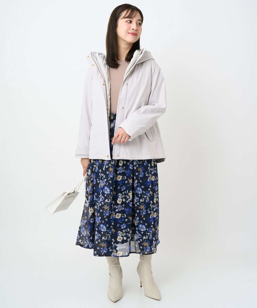 F1FAD41140 MK MICHEL KLEIN(小さいサイズ)(メゾン ドゥ サンク) 【小さいサイズ】フェザー切替えコンパクトリブニット/洗える ライトイエロー