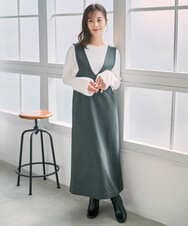 F1FAD41140 MK MICHEL KLEIN(小さいサイズ)(メゾン ドゥ サンク) 【小さいサイズ】フェザー切替えコンパクトリブニット/洗える ライトイエロー