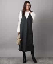 F1FAD41140 MK MICHEL KLEIN(小さいサイズ)(メゾン ドゥ サンク) 【小さいサイズ】フェザー切替えコンパクトリブニット/洗える ライトイエロー