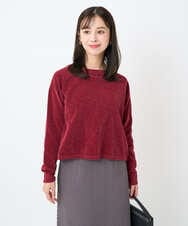 F1FAD45120 MK MICHEL KLEIN(小さいサイズ)(メゾン ドゥ サンク) 【小さいサイズ】モールヤーンボートネックニット/洗える レッド