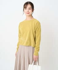 F1FAD45120 MK MICHEL KLEIN(小さいサイズ)(メゾン ドゥ サンク) 【小さいサイズ】モールヤーンボートネックニット/洗える マスタード