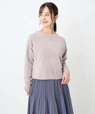 F1FAD45120 MK MICHEL KLEIN(小さいサイズ)(メゾン ドゥ サンク) 【小さいサイズ】モールヤーンボートネックニット/洗える グレージュ