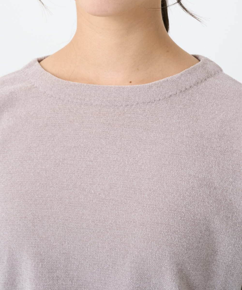 F1FAD45120 MK MICHEL KLEIN(小さいサイズ)(メゾン ドゥ サンク) 【小さいサイズ】モールヤーンボートネックニット/洗える グレージュ