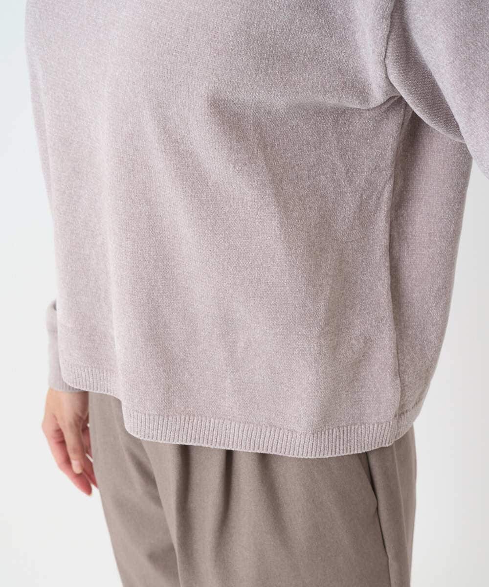 F1FAD45120 MK MICHEL KLEIN(小さいサイズ)(メゾン ドゥ サンク) 【小さいサイズ】モールヤーンボートネックニット/洗える グレージュ