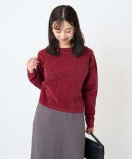 F1FAD45120 MK MICHEL KLEIN(小さいサイズ)(メゾン ドゥ サンク) 【小さいサイズ】モールヤーンボートネックニット/洗える グレージュ